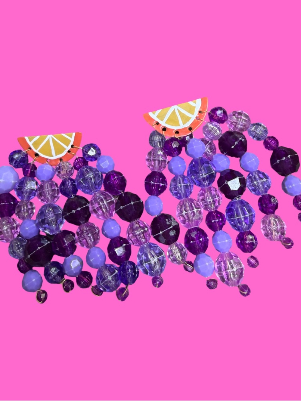 Susan Alexandra Orange and Purple Statement Earrings